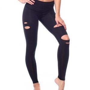 NWT Teeki Hot Pant Leggings Laser Cut Harley Black size XS